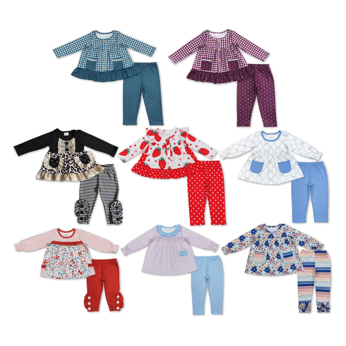 Sibling Baby Girls Long Sleeve Tunic Top with Leggings Outfit