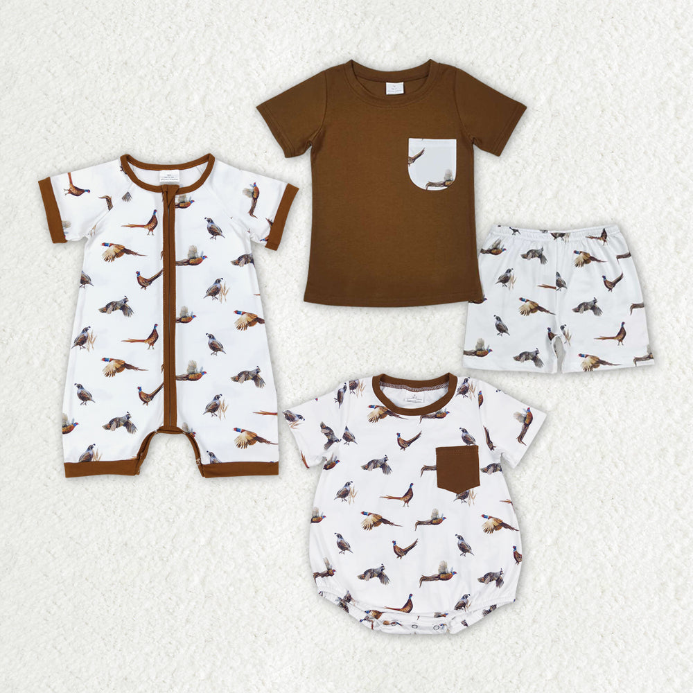 Baby Boys Sibling Wild Chicken Romper +Shorts Outfit
