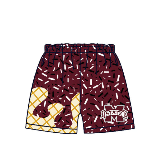 (Custom Design Preorder MOQ 5) Baby Boys Drip Sprinkles M State Team Shorts Bottom
