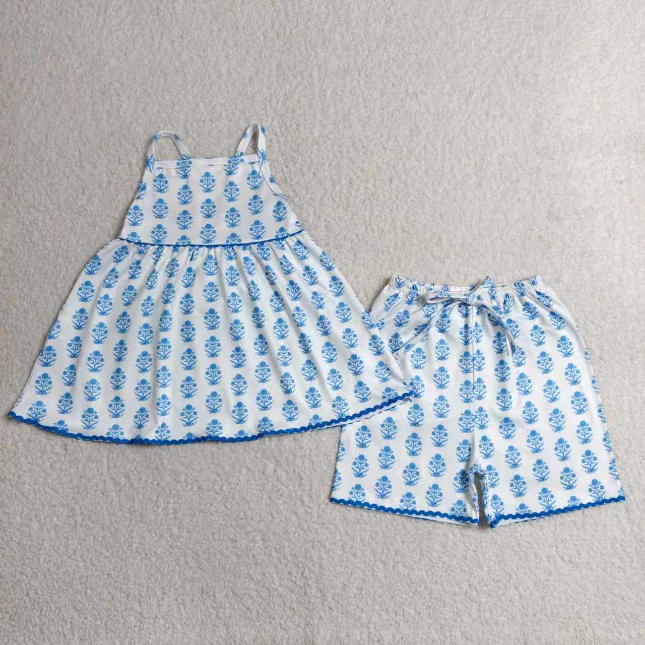 Sibling Baby Girls Strap Tunic Top with Shorts Outfit