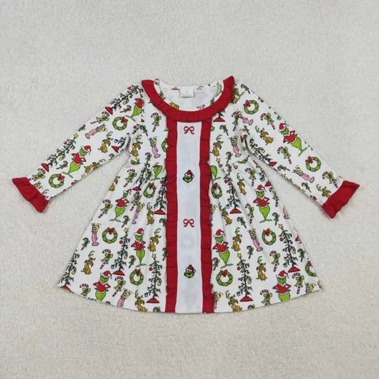 Sibling Embroidery  Bows Baby Girls Tunic Ruffle Pant Christmas Clothes Sets Ruffle Rompers