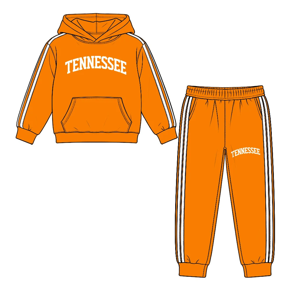 Preorder( 5  MOQ) Baby Girls Tenessee Orange Hoodie Top Jogger Pants Outfit