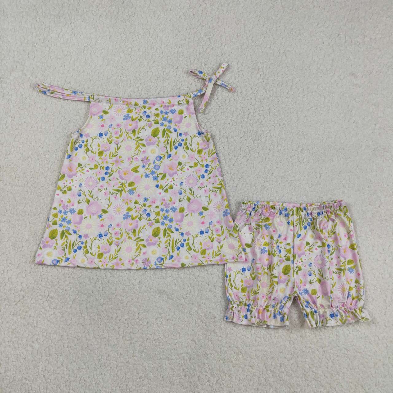 GSSO2778 Baby Girls Summer Floral Shorts Outfit