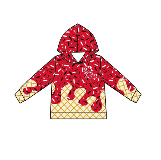 (Custom Preorder MOQ 5) Baby Boys Drip Sprinkles Ole Miss Team Long Sleeves Hoodies Top
