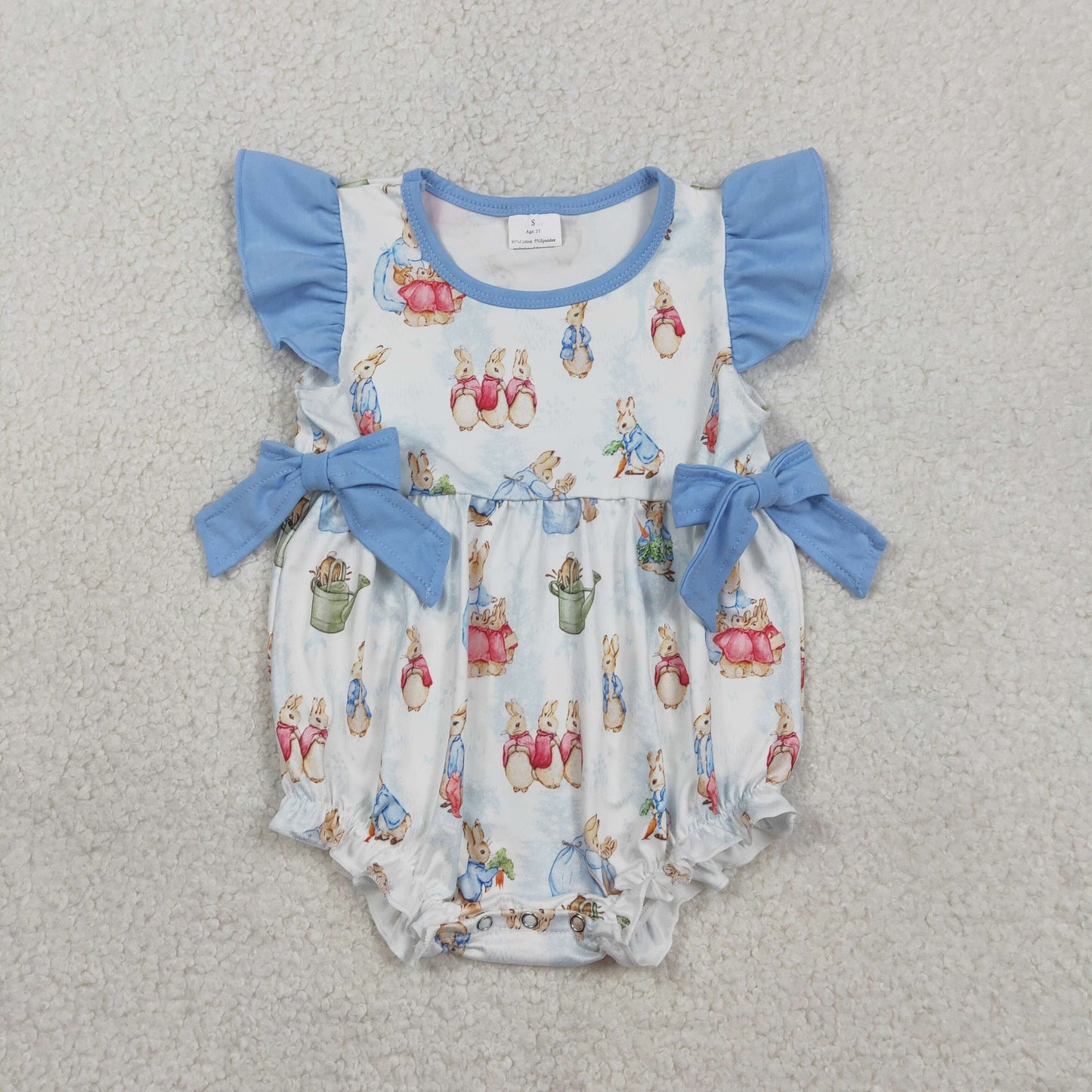 Sibling Baby Girls Rabbit Eggs Tunic Ruffle Shorts Easter Clothes Set Knee Length Dress Rompers