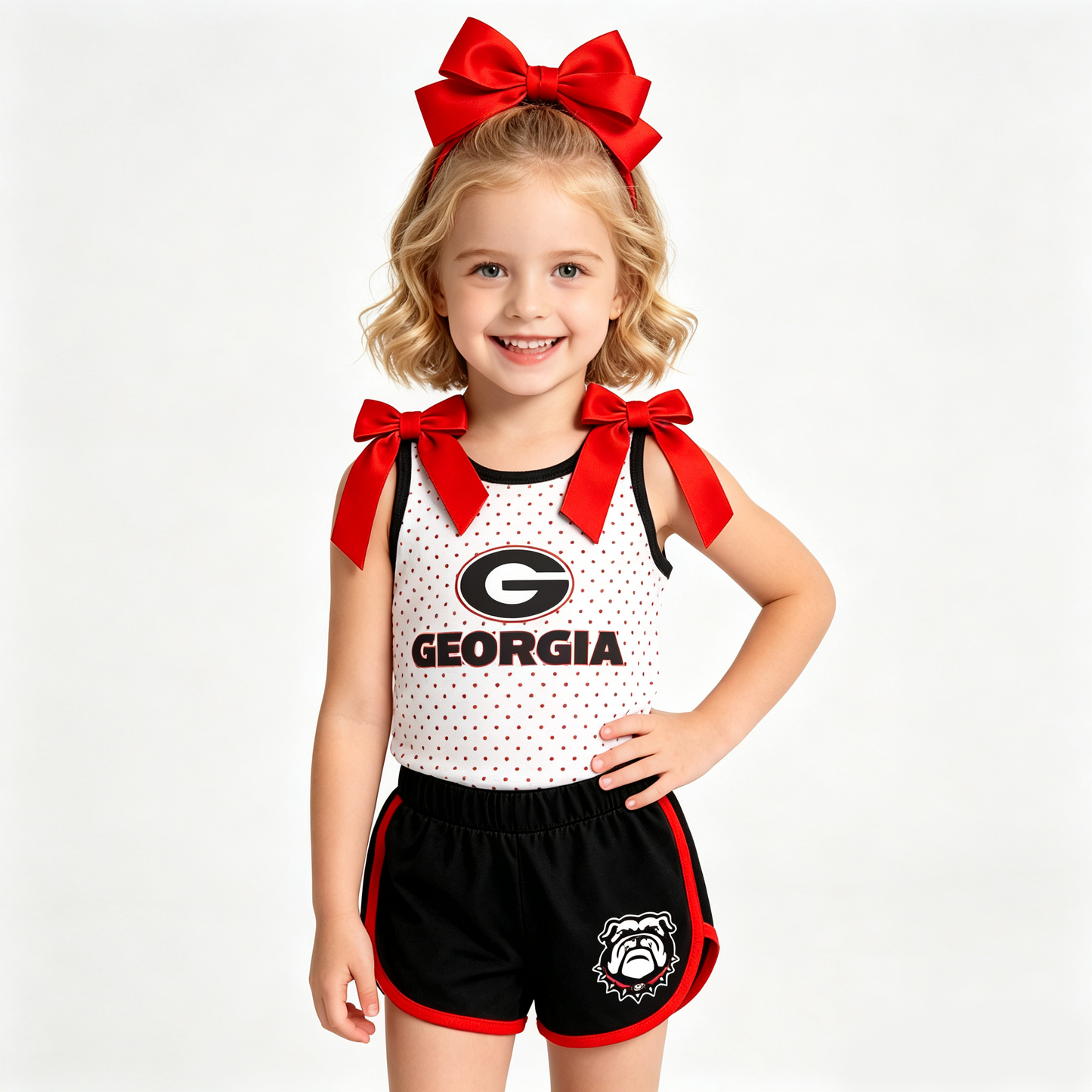 Preorder (moq 5) Baby Girls Georgia Sleeveless Top Short Team Clothes Sets