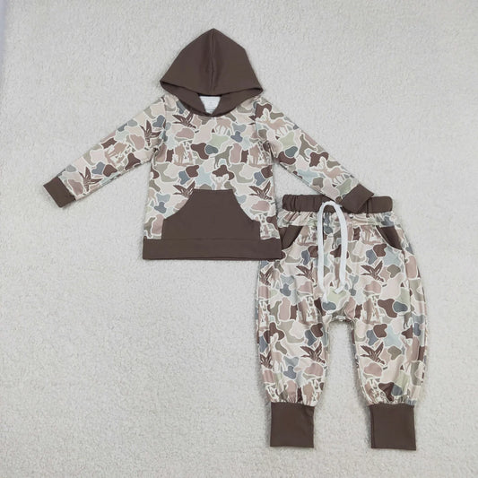 Baby Boys Deer Duck Camo Pocket Hoodie Top Jogger Pants Outfit