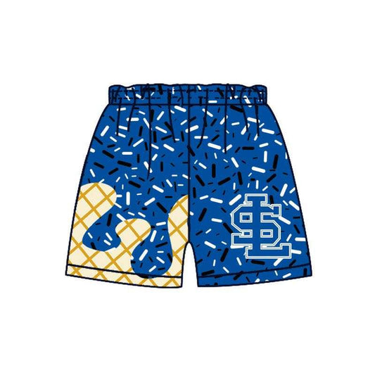 (Custom Design Preorder MOQ 5) Baby Boys Blue Drip Sprinkles SL Team Shorts Bottom