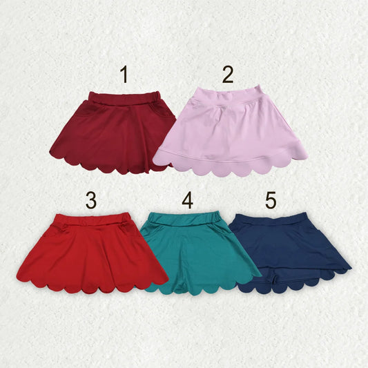 5 Colors Girls Bottom Scallop Yoga Skort Sisters Wear