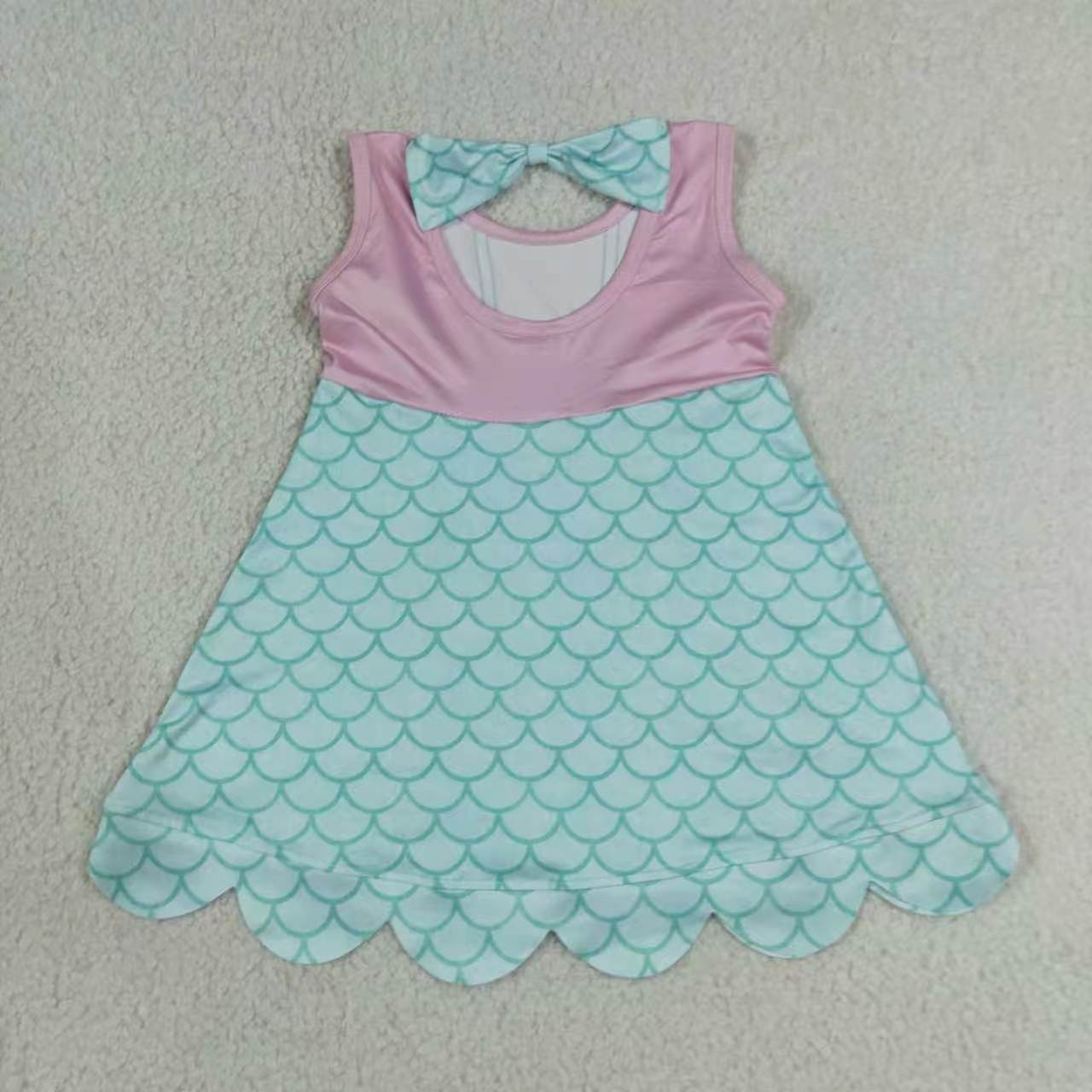 Sibling Toddler Girls Princess Character Sleeveless Dress Scalloped Hem