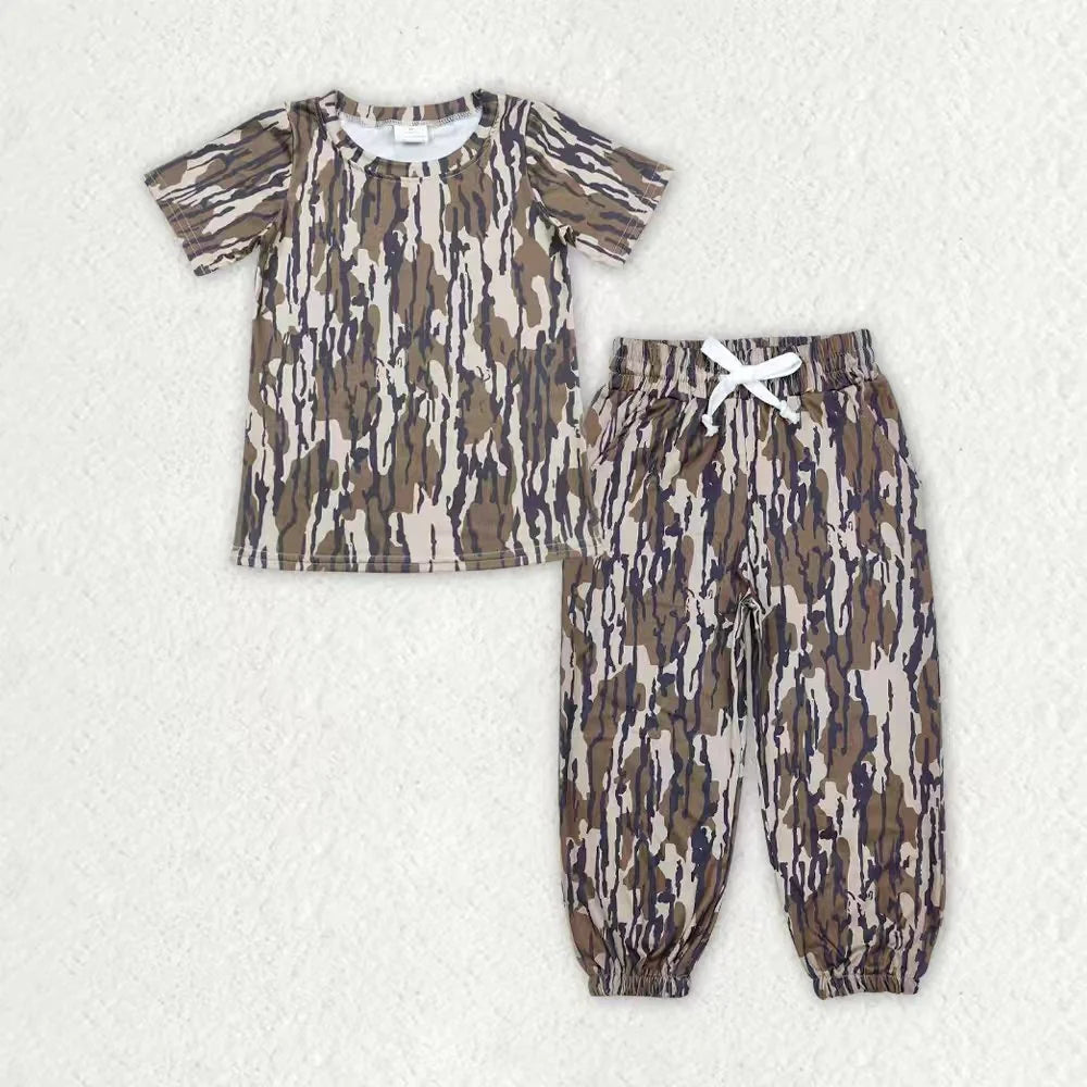 Sibling Baby Boys Southern Camo Top Pockets Jogger Pants Clothes Sets
