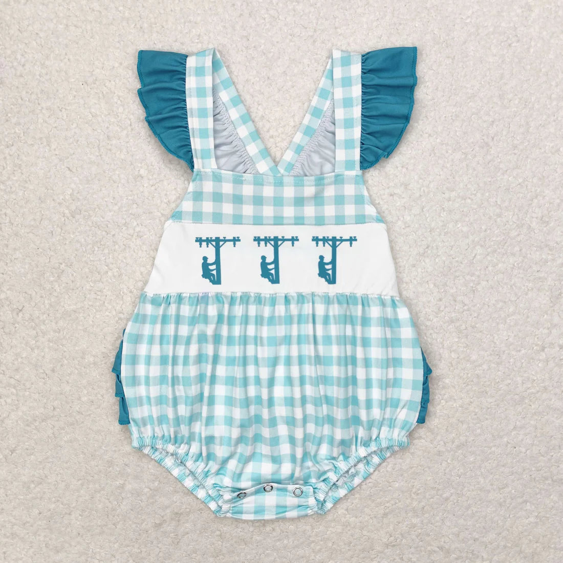 Baby Girls Boys Sibling Line Workers Summer Rompers Clothes Sets