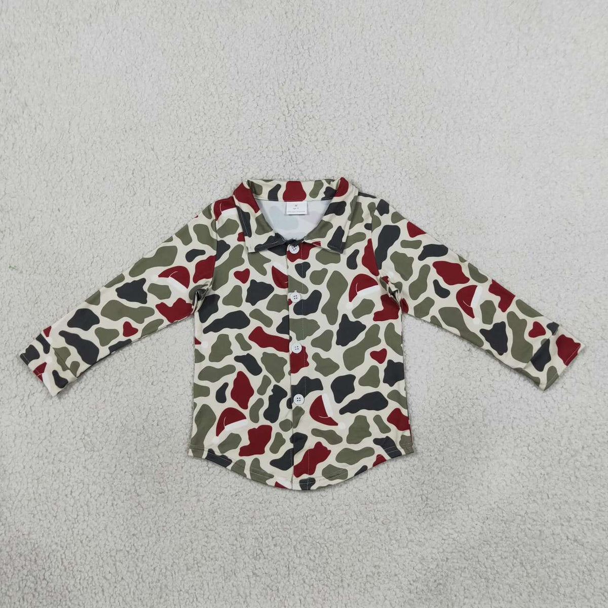Baby Boys Christmas Camo Long Sleeve Shirt Top