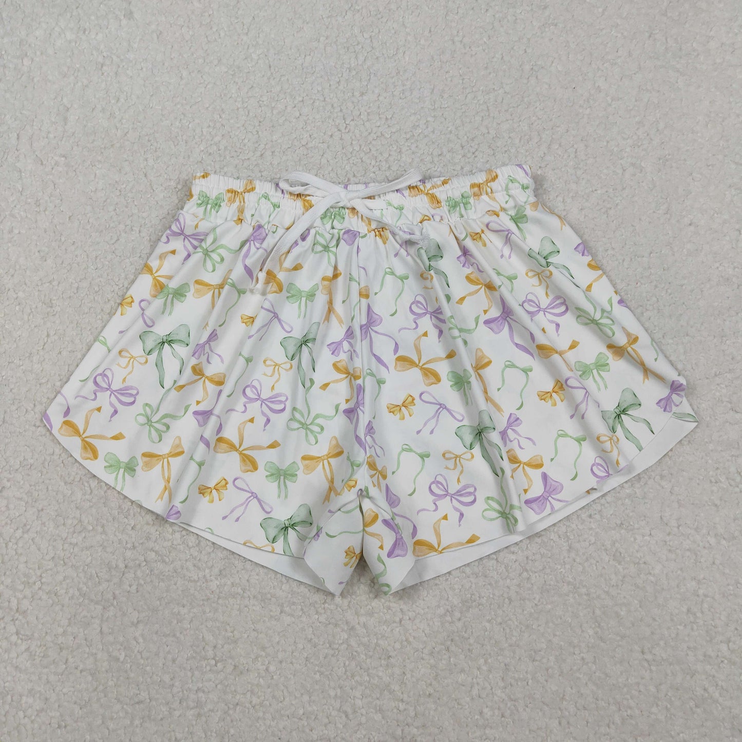 Mama and Me Mardigras Bows Yoga Active Shorts Bottoms
