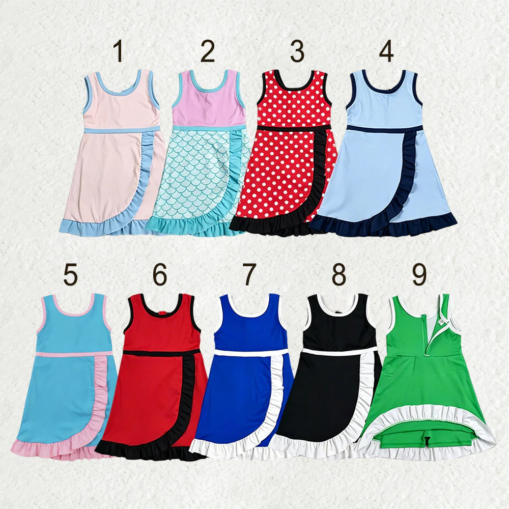 Sibling Baby Girls Sleeveless Yoga Active Short Knee Length Dresses
