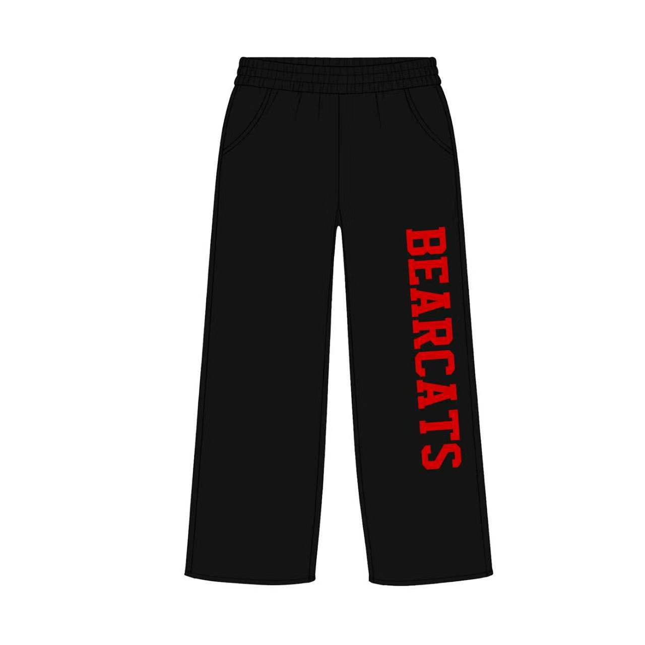 (Custom Design Preorder MOQ 5) Teams Bearcats Black Print Kids & Adult Bottom Pants