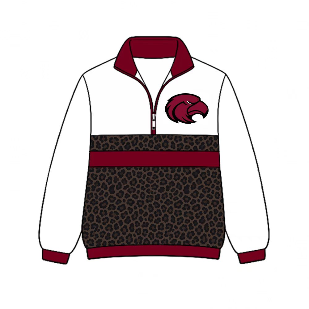 (Custom Design Preorder MOQ 5)  Cutter morning star Leopard Print Girls & Women Sports Team Long Sleeve Zipper Pullover Top