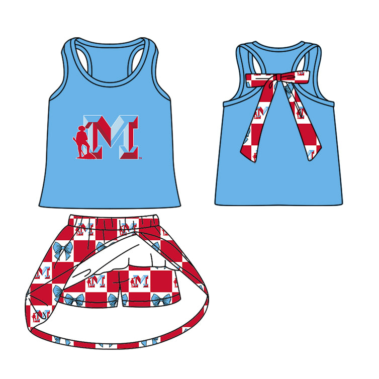(Custom Design Preorder MOQ 5 Each Item) Teams Plainsmen Red Plaid Print Kids Clothes Sibling & Family Matching Styles