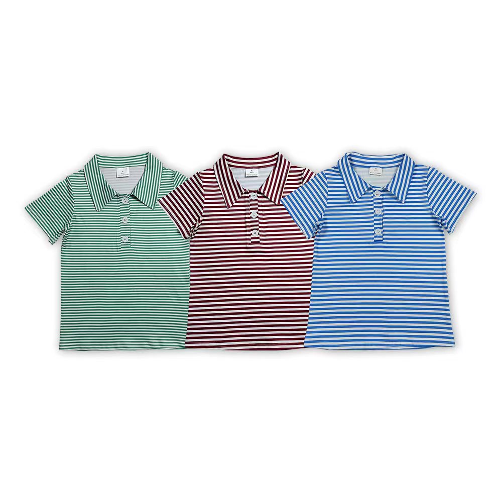 Sibling Baby Boys Striped Short Sleeve Polo Shirt Top