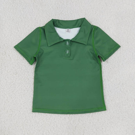 GT1727 Green Active Kids Girls Short Sleeve Yoga Polo Tee Shirts Top