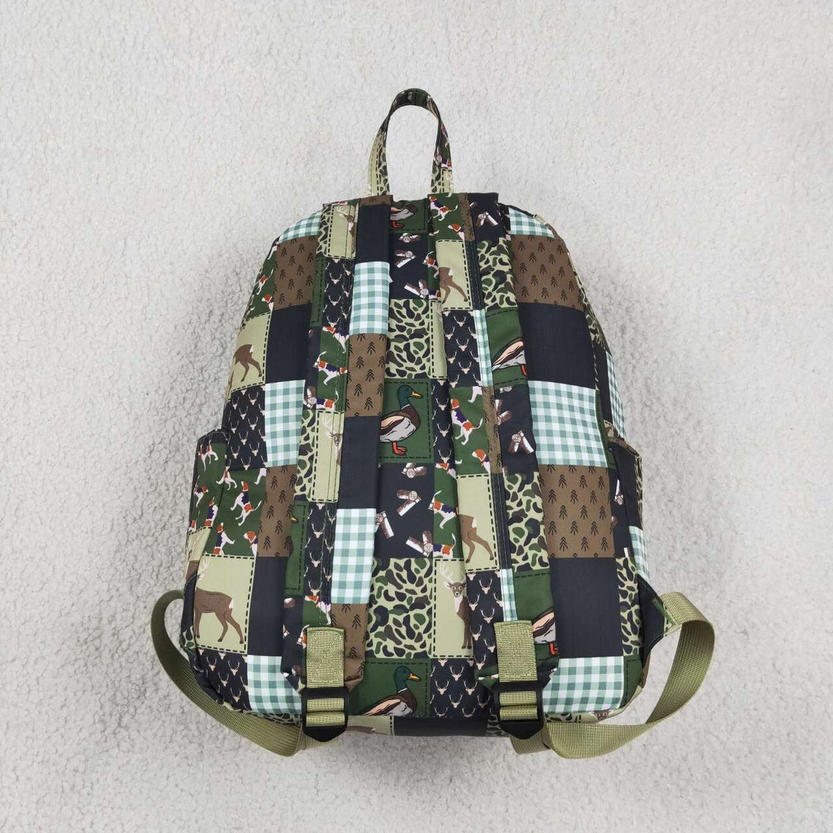 BA0199 Camo Animals Checkered Print Kids Backpack Hunting Bags