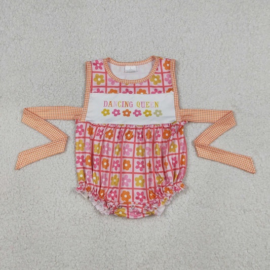 Dancing Queen Bubble Romper, Infant Summer Outfit with Belt