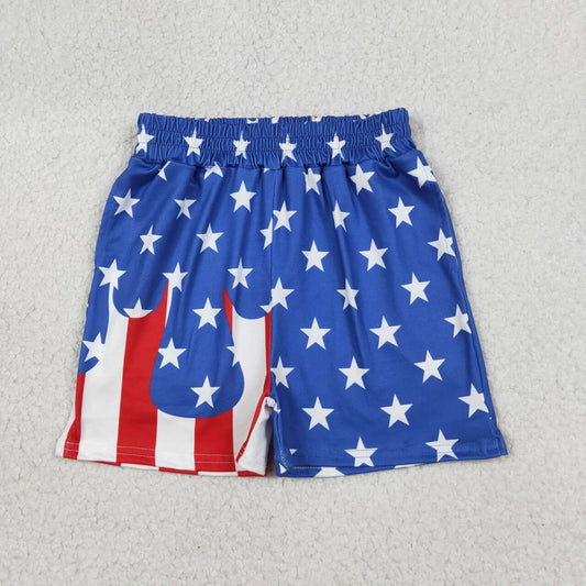 Stars Blue Print Boys 4th of July Bottom Shorts