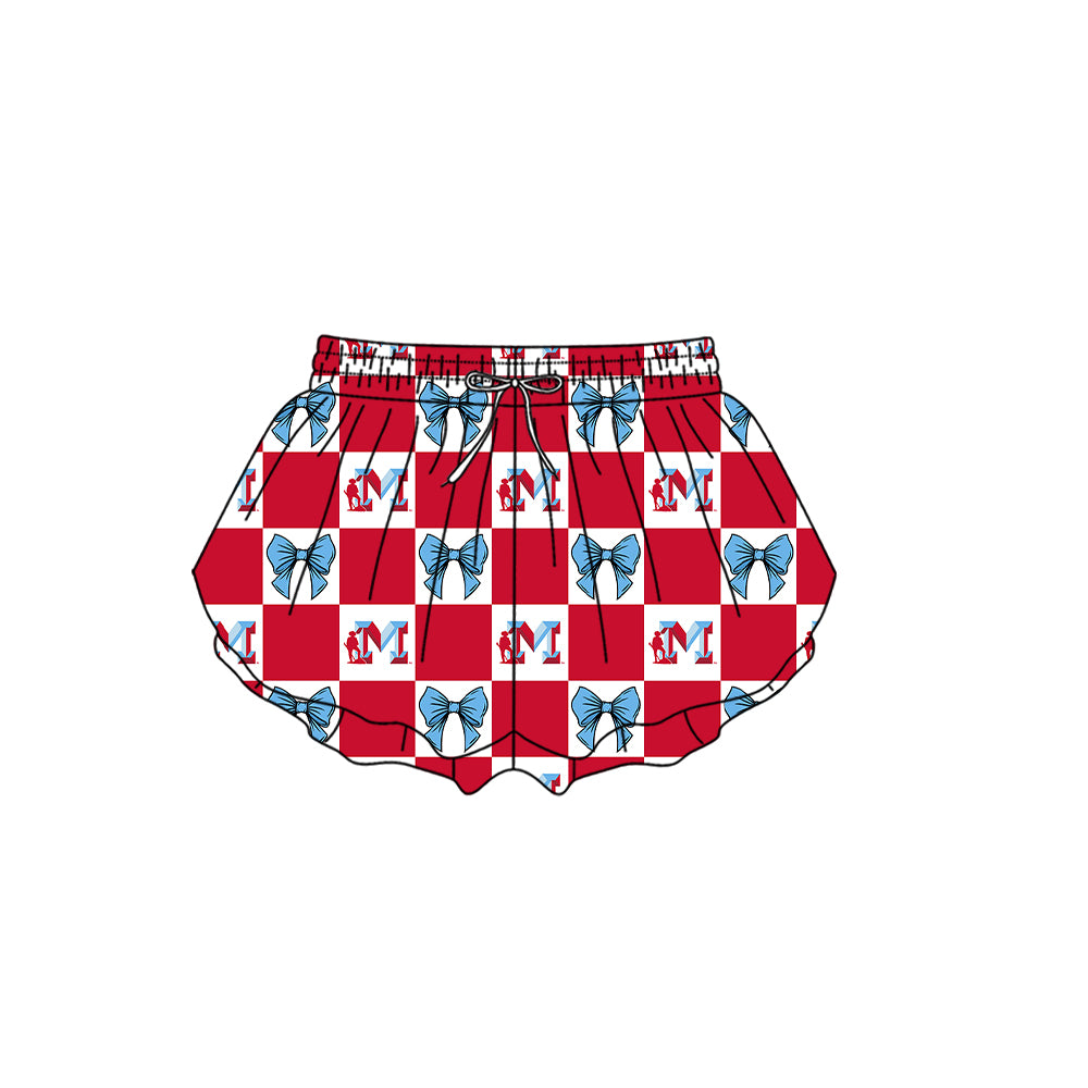 (Custom Design Preorder MOQ 5 Each Item) Teams Plainsmen Red Plaid Print Kids Clothes Sibling & Family Matching Styles