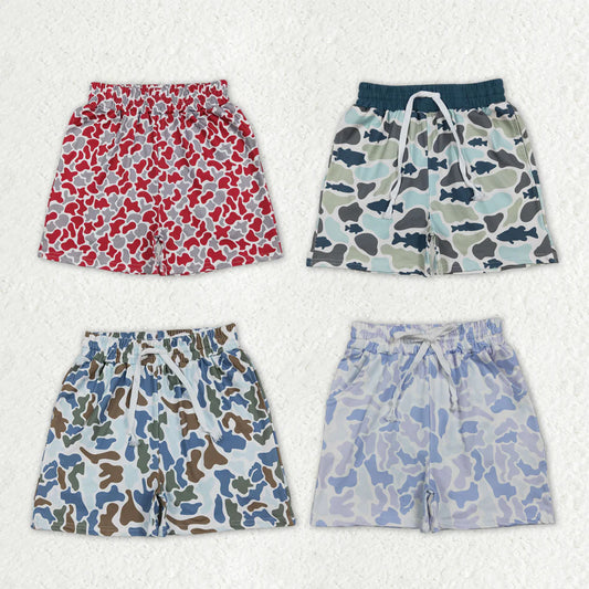 Sibling Baby Boys Southern Team Camo Print Shorts Bottom