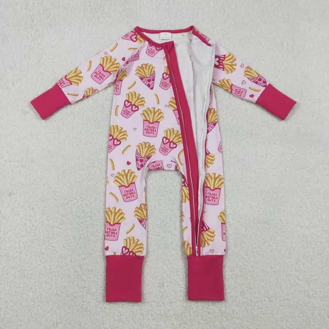 Sibling Baby Girls Valentine Fires Before Guys Pajama Set Romper