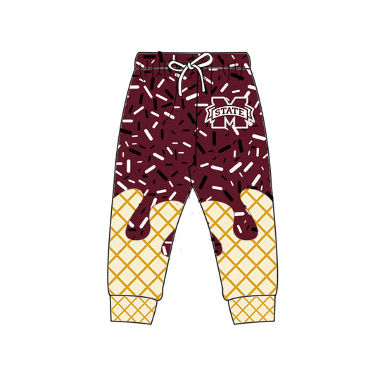 (Custom Design Preorder MOQ 5) Baby Boys Drip Sprinkles M State Team Jogger Pants Bottom