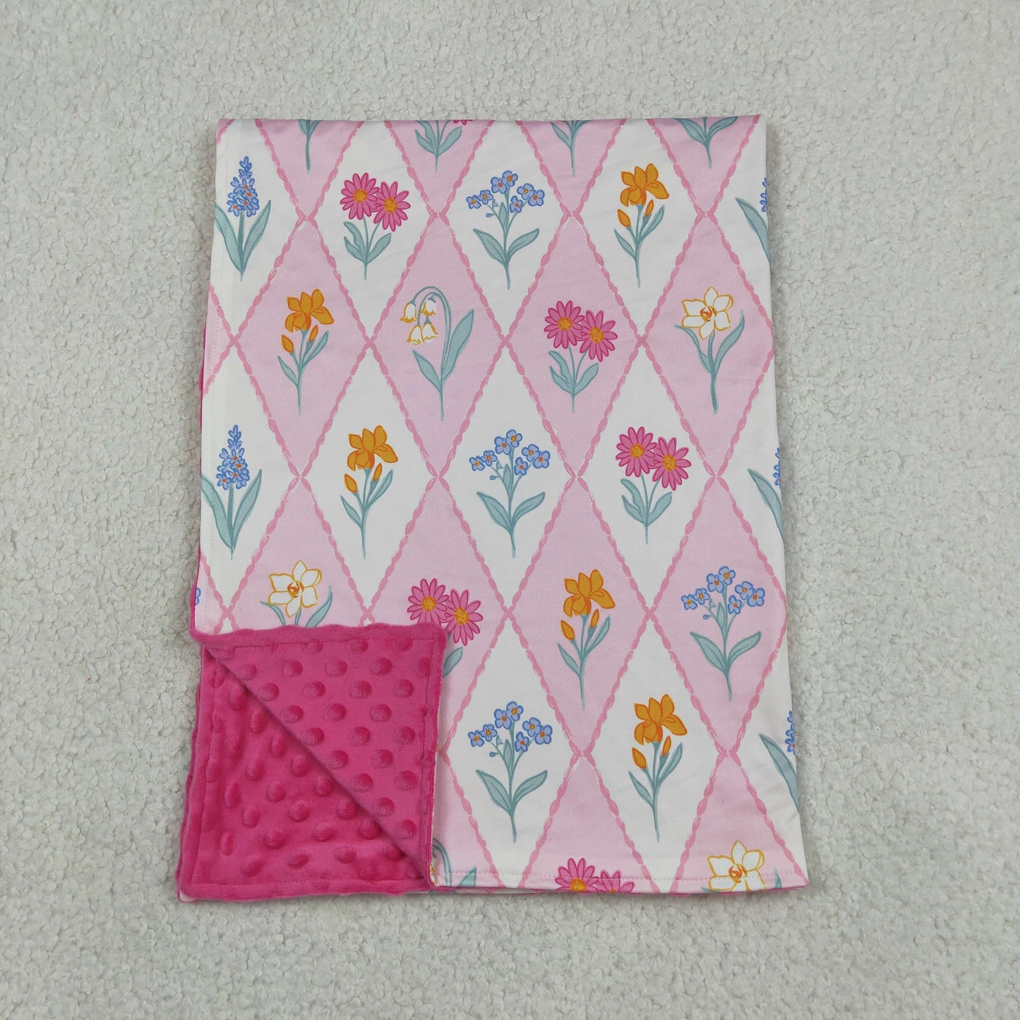 BL0233 Baby Toddler Girls Flowers Blanket