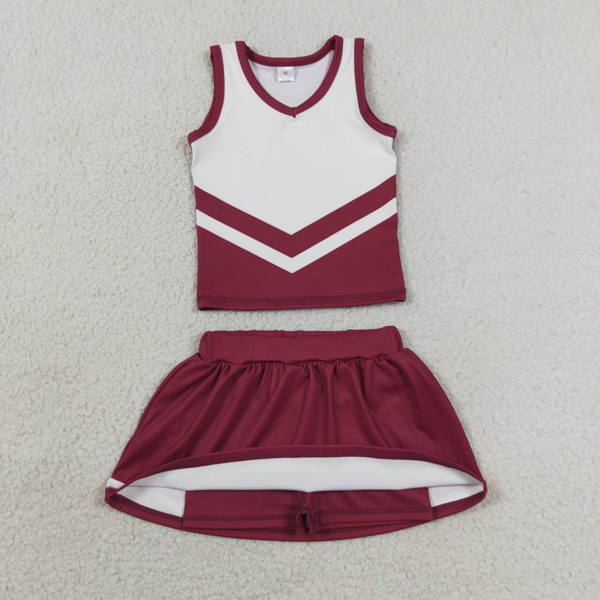 GSD4195 Girls Dark Red Team Active Tank Top + Skort Outfits