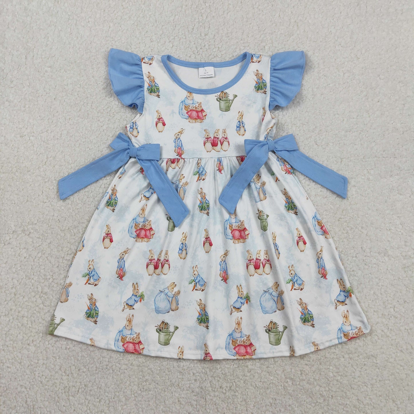 Sibling Baby Girls Rabbit Eggs Tunic Ruffle Shorts Easter Clothes Set Knee Length Dress Rompers