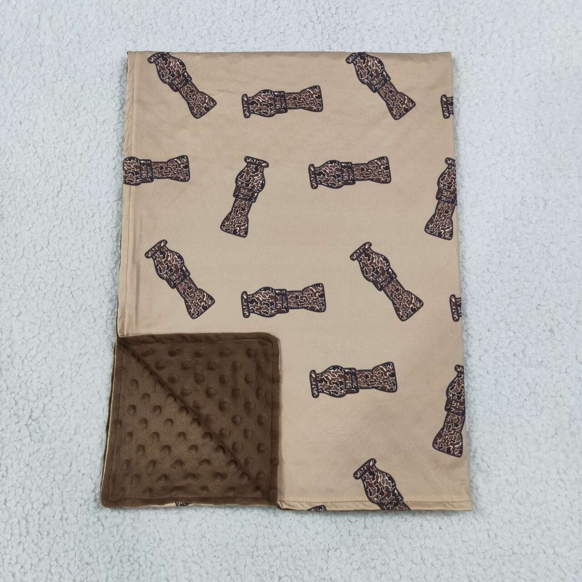 BL0165 Duck Call Brown Camo Baby Hunting Blanket