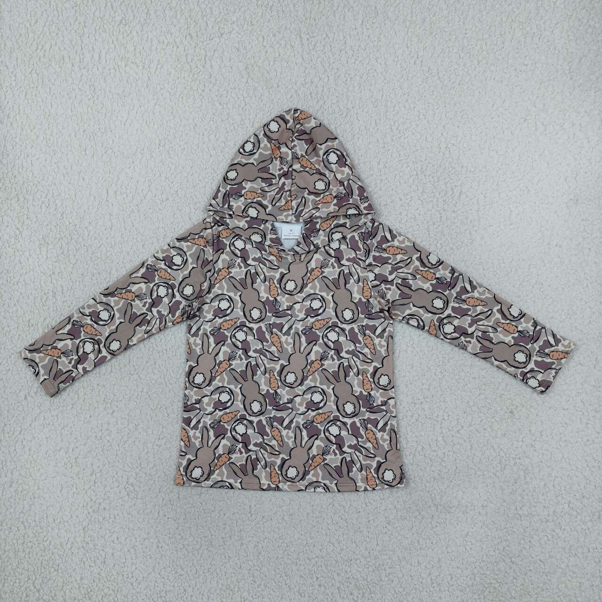 Baby Boys Easter Camo Rabbit Long Sleeve Hoodie Top