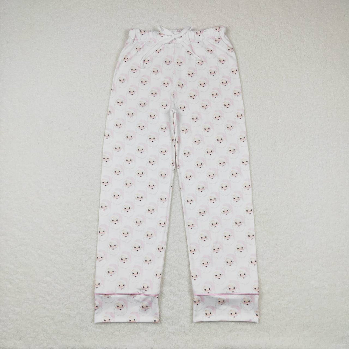 P0269 Adult Santa Pink Print Woman Christmas Bottom Pajamas Pants