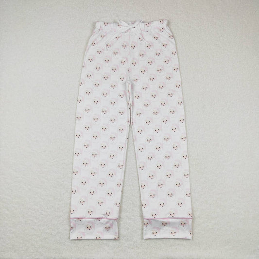 P0269 Adult Santa Pink Print Woman Christmas Bottom Pajamas Pants