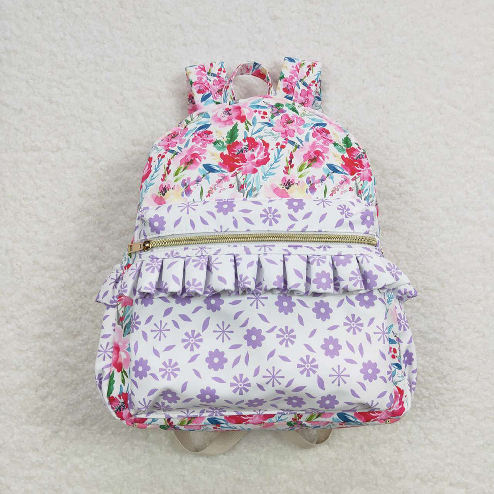 Sibling Baby Girls Floral Print Ruffle Back Bags