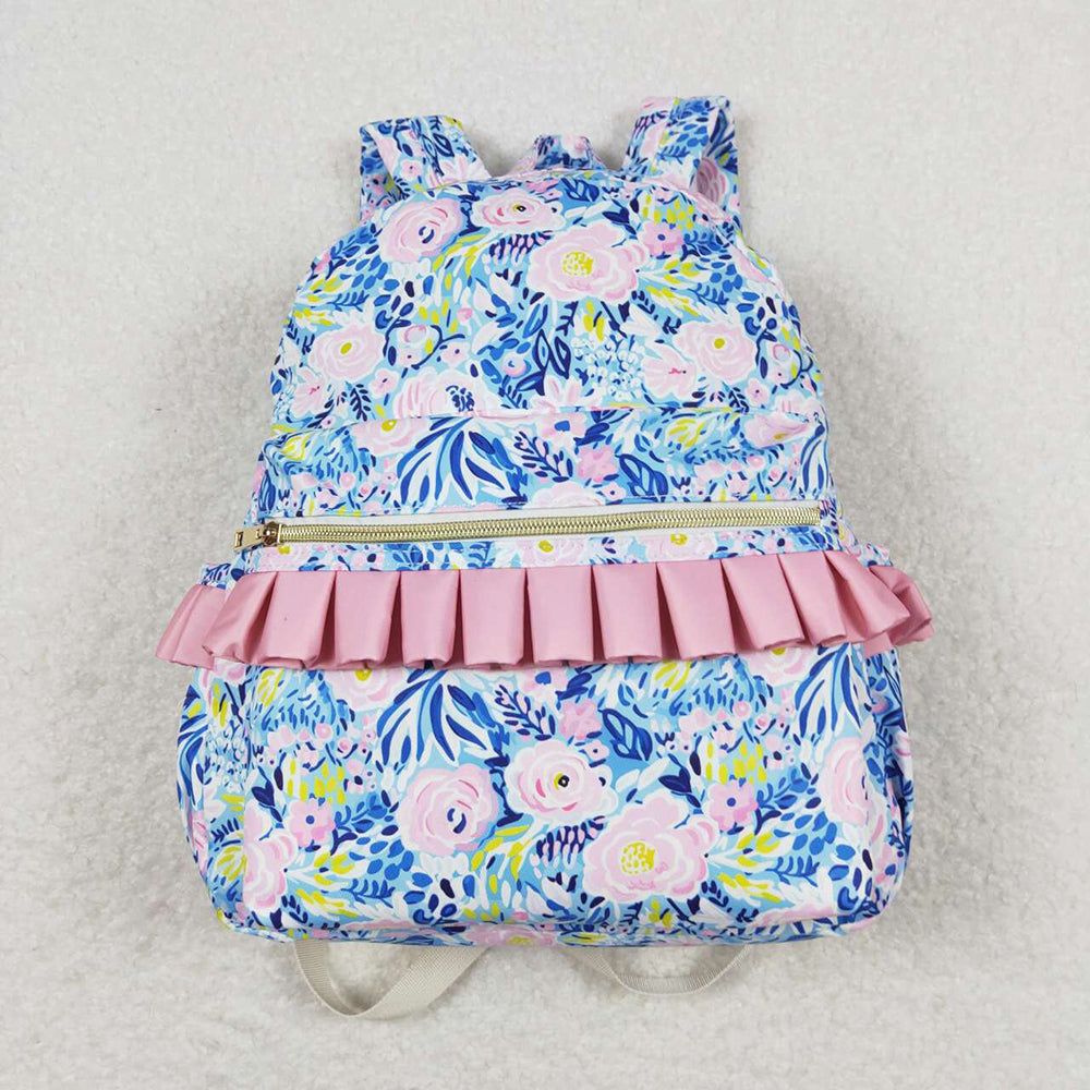 Sibling Baby Girls Floral Print Ruffle Back Bags