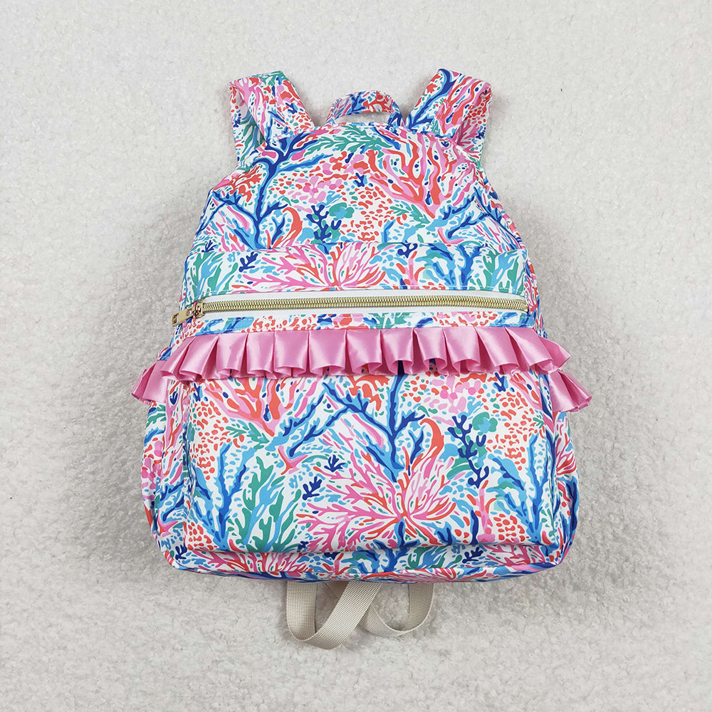 Sibling Baby Girls Floral Print Ruffle Back Bags