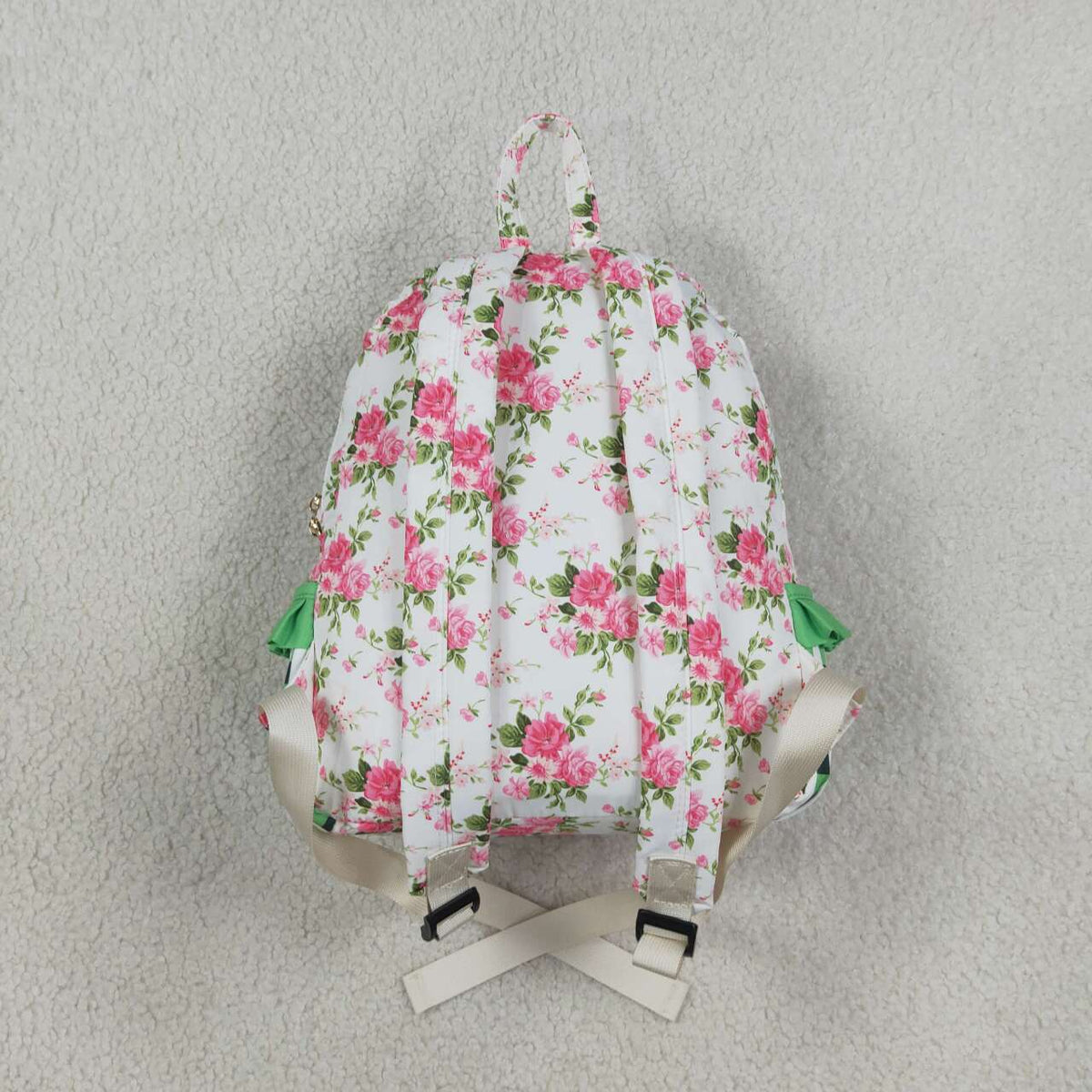 BA0218 Flowers Checkered Print Baby Kids Girls Ruffle Backpack Back Bags