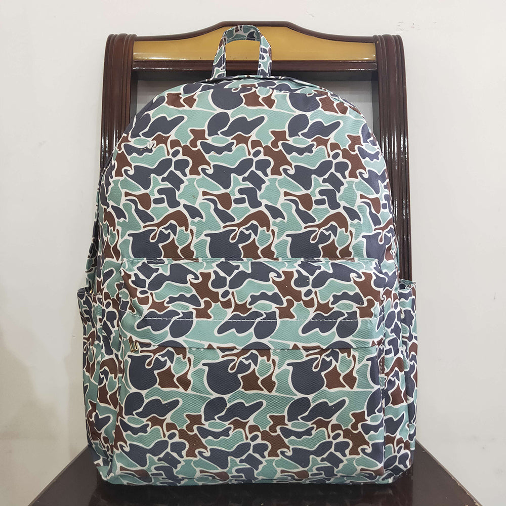 Baby Kids Boys Green Hunting Camo Backpack Zip Back Bags