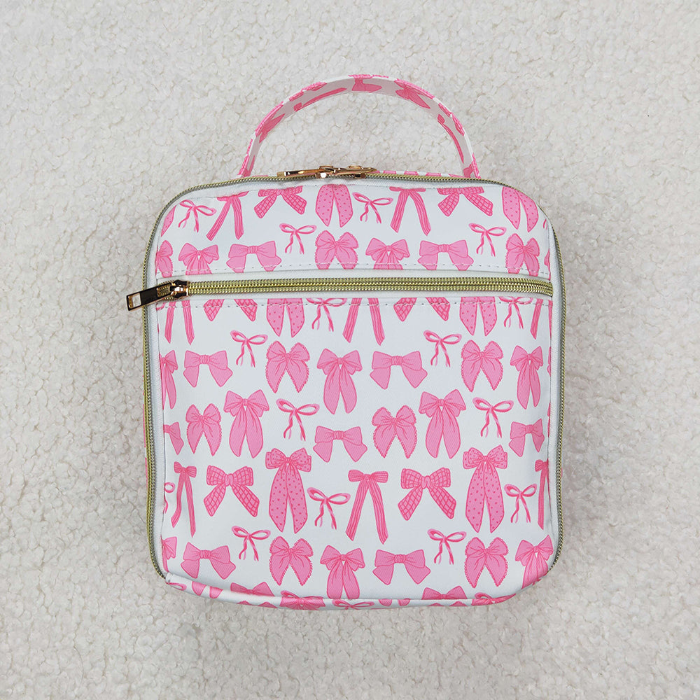 Baby Girls Pink Bows Lunch Dinner Picnic Box Bags