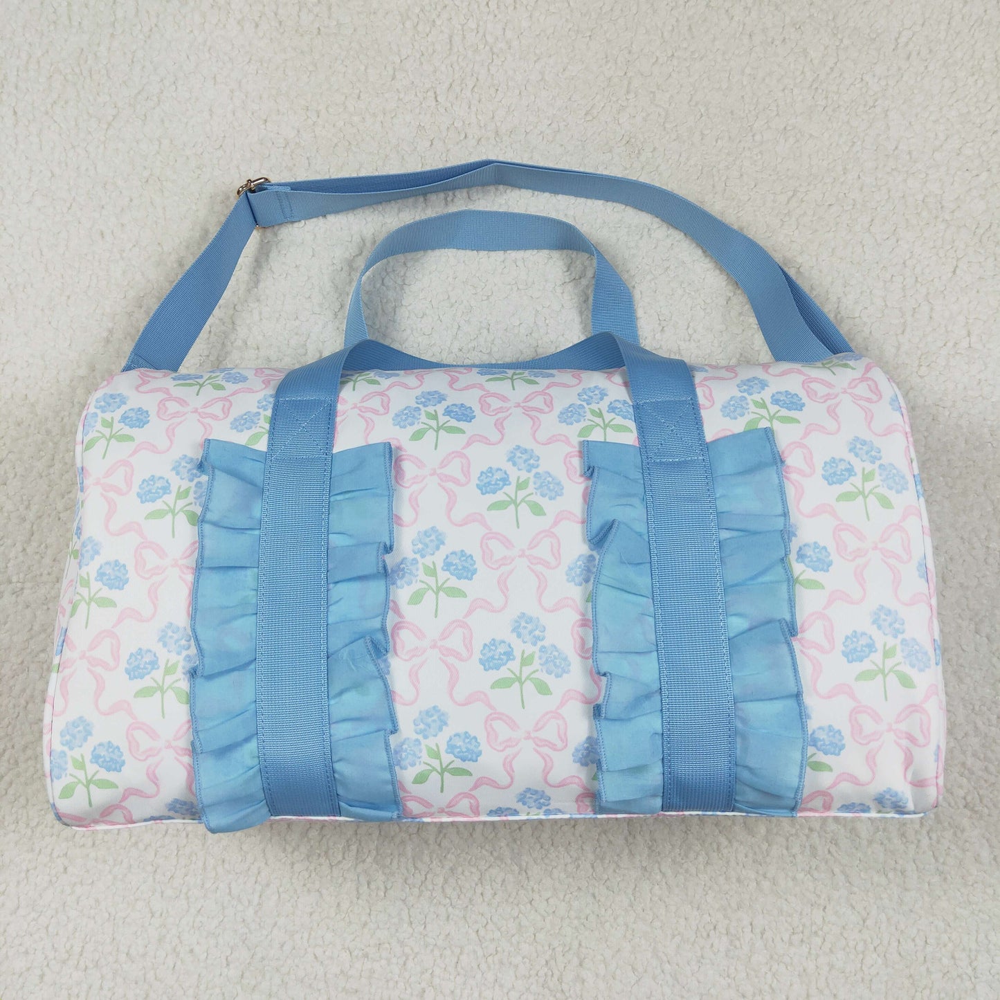 Sibling Ruffle Floral Print Gym Duffle Bags