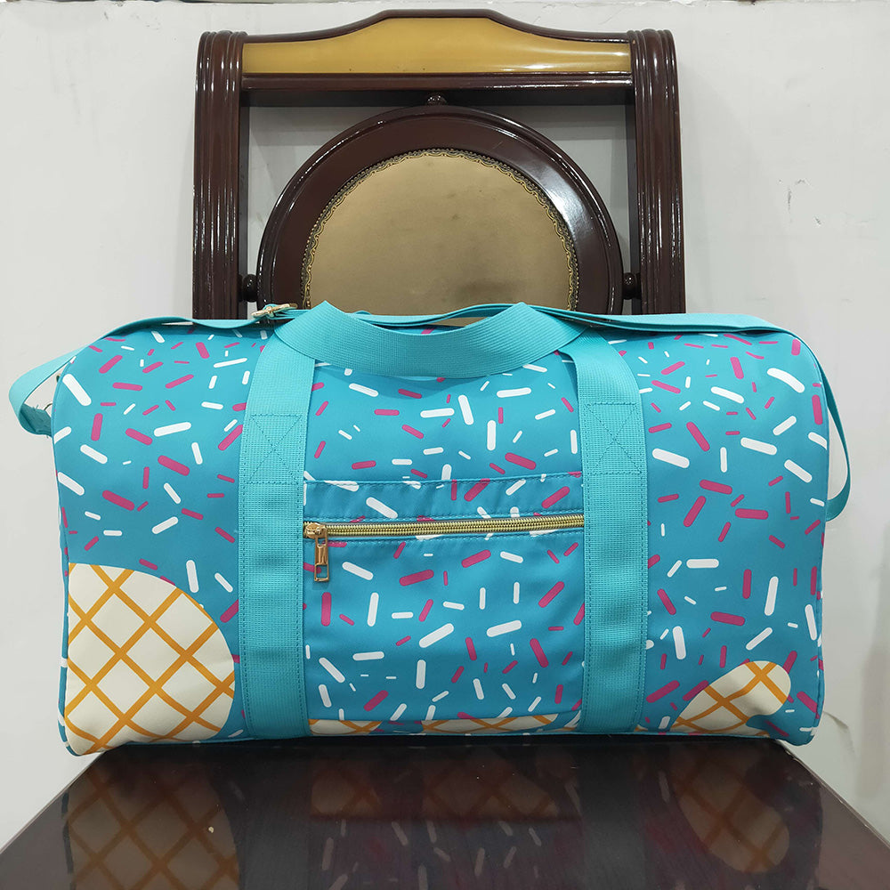 Blue Ice Cream Drip Zipper Gym Bags