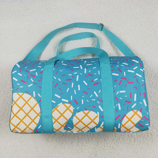 Blue Ice Cream Drip Zipper Gym Bags
