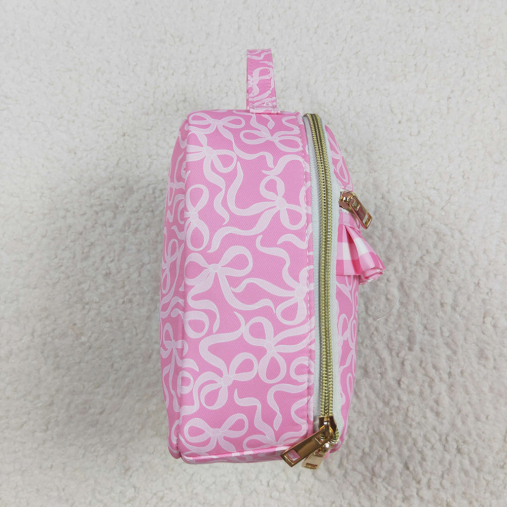 Baby Girls Pink Bows Plaid Ruffle School Bags Lunch Boxes