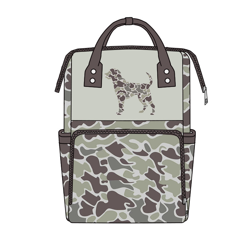 8.3 BA0403 Preorder Dog Camo Hunting Print Adult Baby Diaper Bags