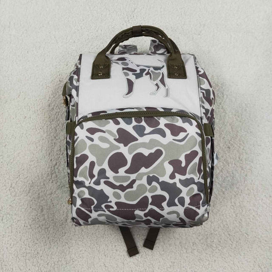 BA0403 Dog Embroidery Camo Hunting Print Adult Baby Diaper Bags